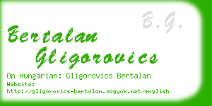 bertalan gligorovics business card